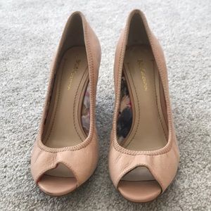 BCBG peep toe wedges- size 7.